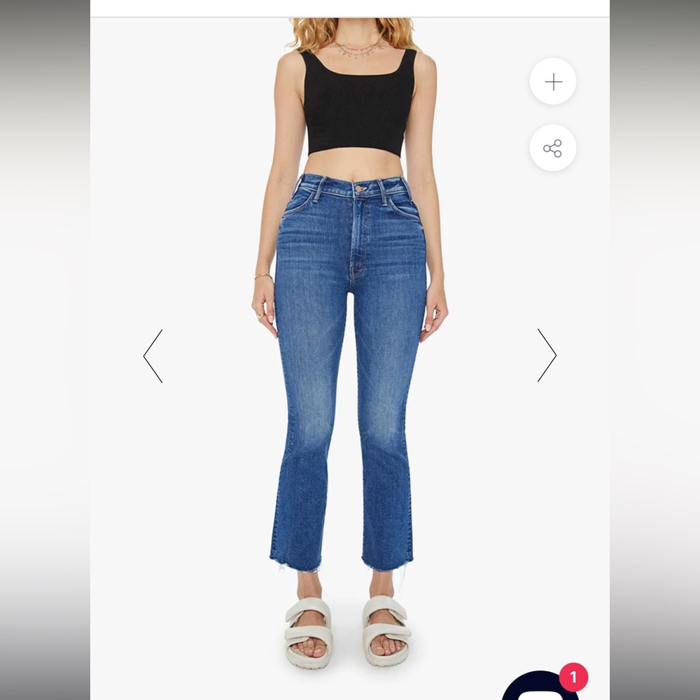 MOTHER Hustler Cropped Ankle Fray Jeans